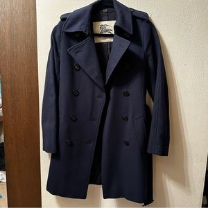 Burberry Women’s Wool Coat Navy Blue EUC US6 UK8